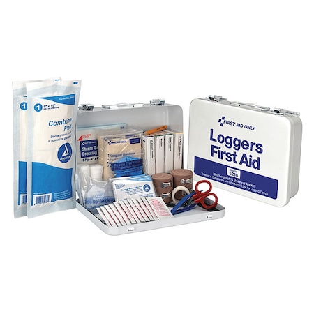 First Aid Kit and Housing, Metal 67 Components, 25 People Served