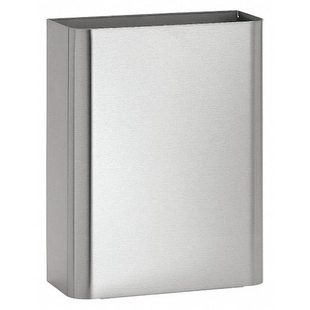 Wastebasket, Rectangular, 6-1/2 gal, Silver