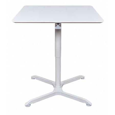 Square Pneumatic Adj. Table,36" H,Square, 36" W, White