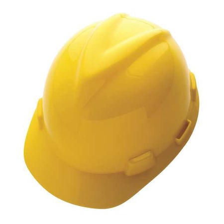 Hard Hat, V-Gard Green, Polyethylene, 4 Point Pinlock, Type 1, Class E, Yellow