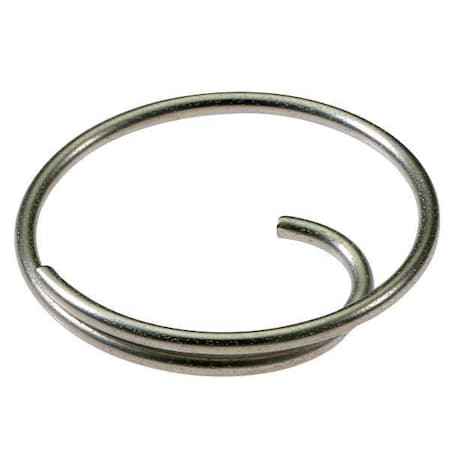 Split Key Ring, Gray, Steel, Key Ring, Nickel Plated 50 PK