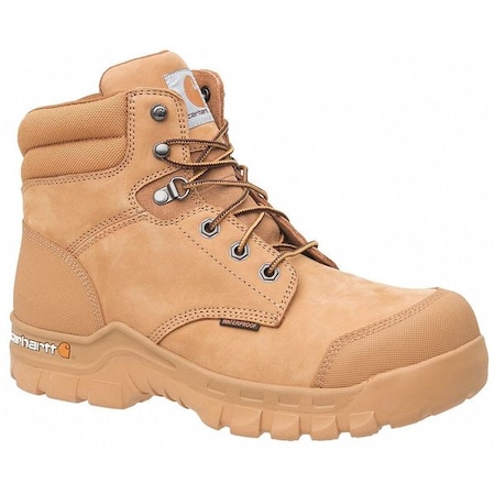Men's 6-Inch Work Boot, 12, Composite Toe, 6 in H, Wheat, 6356