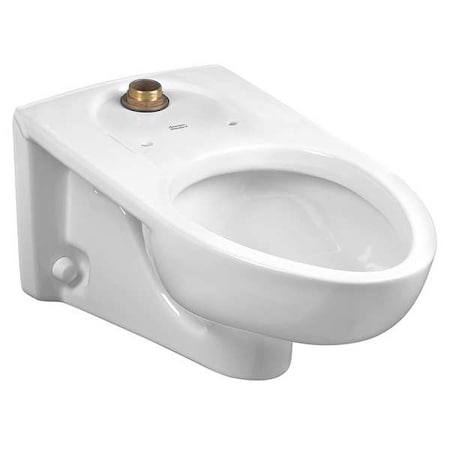 Toilet Bowl, 1.1 to 1.6 gpf, Flushometer, Wall Mount, Elongated, White