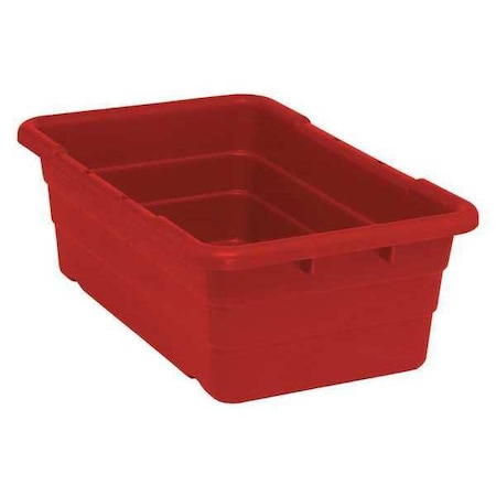 Cross Stack Storage Container, 9.8 gal, 25-1/8 in L x 16 in W x 8-1/2 in H, Red, Polypropylene