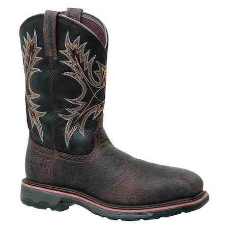 Men's Western Boot, 13, Composite Toe, 11 in H, Bruin Brown, 10017420