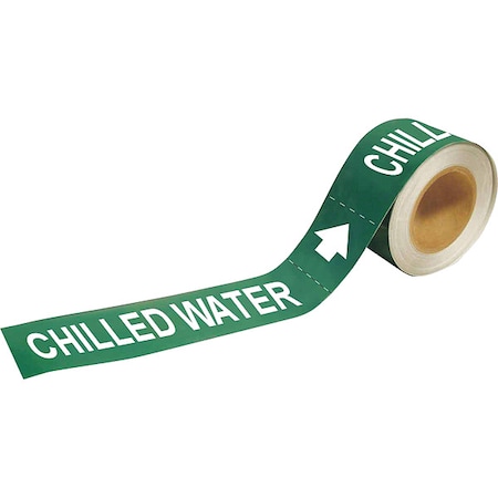 Pipe Mrkr,Chilled Water,Green,PK25