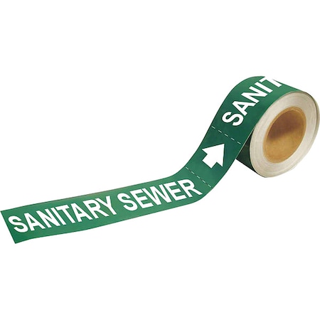 Pipe Marker,Sanitary Sewer,2 In.H