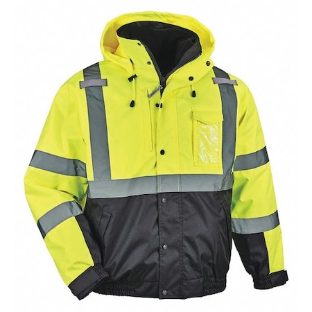 3-in-1 Bomber Jacket, 300D Oxford Polyester, Class 3 Type R, Hi-Viz Lime, S