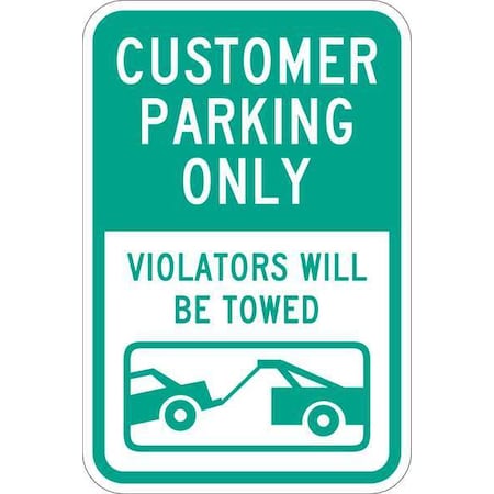 Customer Parking Sign,18" x 12, T1-1031-HI_12x18
