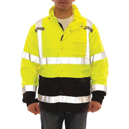 Men's Jacket, Polyurethane/Polyester, Green; Yellow, M