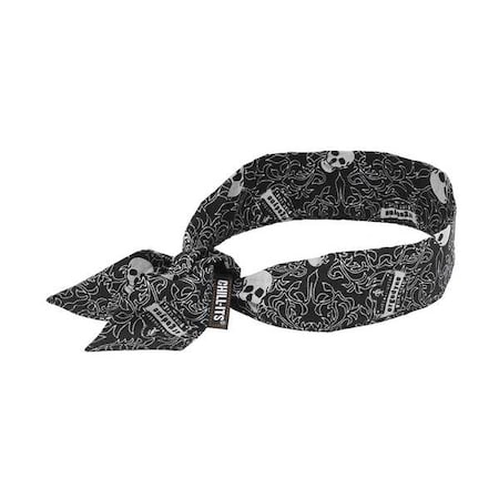 Bandana, Black/White, Skulls, Closure Tie