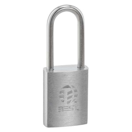 Padlock, Coreless, Long Shackle, Rectangular Zinc Alloy Body, Stainless Steel Shackle, 7/8 in W
