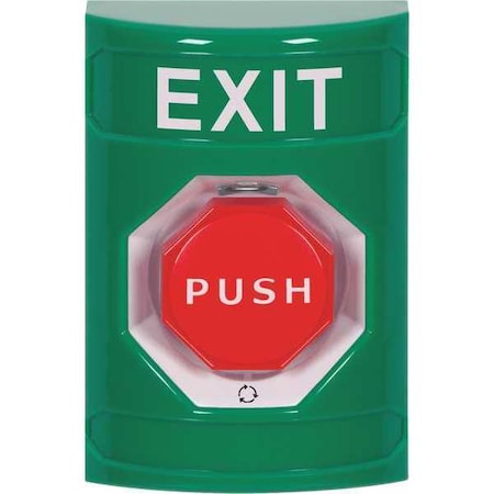 Exit Push Button,Green,SPDT,2-7/8" D