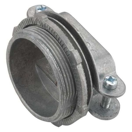 Conduit Fitting NM Sheathed Cable Connector, 2 in, Threaded, Die Cast Zinc, Silver
