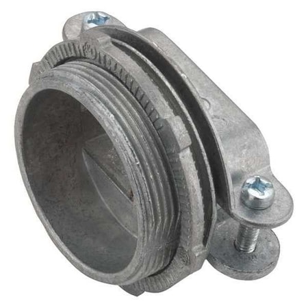 Conduit Fitting NM Sheathed Cable Connector, 1-1/2 in, Threaded, Die Cast Zinc, Silver