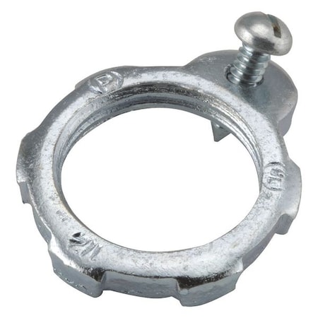 IMC Locknut, 2 in, Threaded, Steel, Zinc Plated, Gray