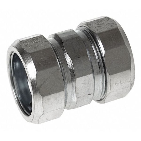 IMC Coupling, 1-1/2 in, Compression, Steel, Zinc Plated, Gray