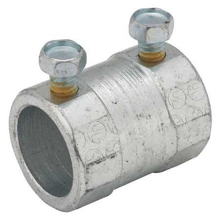 IMC Coupling, 1 in, Set Screw, Steel, Zinc Plated, Gray