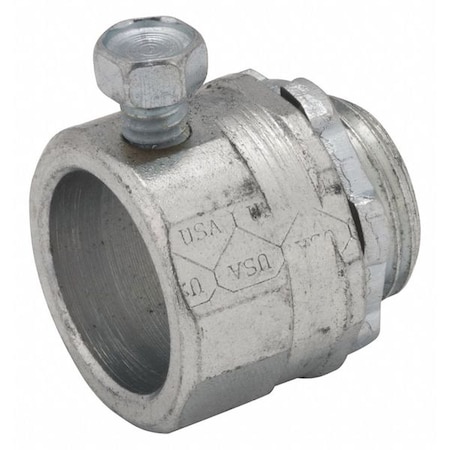 IMC/Rigid Grounding Connector, 1 in, Set Screw, Steel, Zinc Plated, Gray