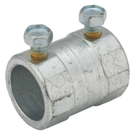 IMC Coupling, 1-1/2 in, Set Screw, Steel, Zinc Plated, Gray