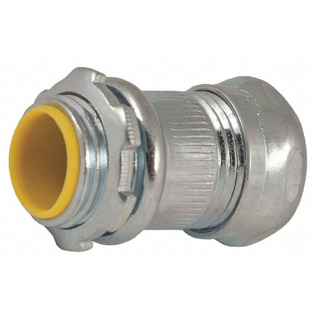EMT Grounding Connector, 1 in, Compression, Steel, Zinc Plated, Gray