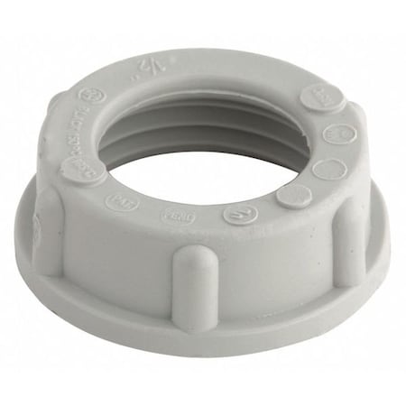 IMC Bushing, 3/4 in, Threaded, Plastic, Zinc Plated, Gray