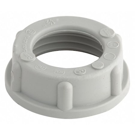 IMC Bushing, 1/2 in, Threaded, Plastic, Plain, Gray