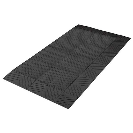 Antifatigue Mat, 36" L x 30" W, 1" Thickness, PVC, Diamond, Black