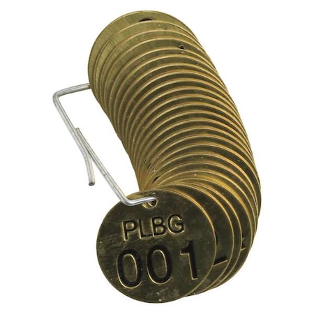 Numbered Tag Set,001 to 025,25 Tags, PK25