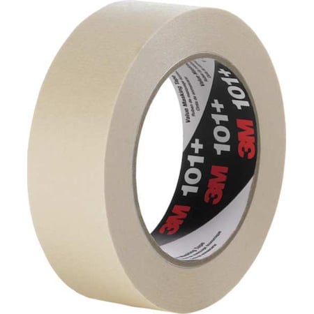 Masking Tape, 36 mm W x 55 m L, 5.1 mil Thick, Tan, Rubber Adhesive, 24 PK