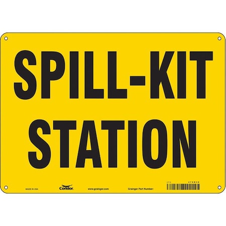 Spill Kit Station, 14 in W x 10 in H, Horizontal Rectangle, Aluminum, 470N36