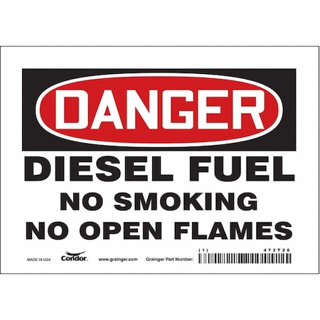 No Smoking Sign, 5 in H, 7 in W, Vinyl, Horizontal Rectangle, English, 473T26