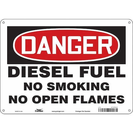 No Smoking Sign, 10" H, 14 in W,  Horizontal Rectangle, English, 473T23