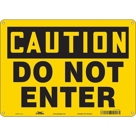 Safety Sign, 10 in Height, 14 in Width, Polyethylene, Horizontal Rectangle, English, 472J95