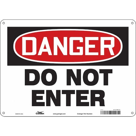Safety Sign, 10 in Height, 14 in Width, Aluminum, Horizontal Rectangle, English, 472M72