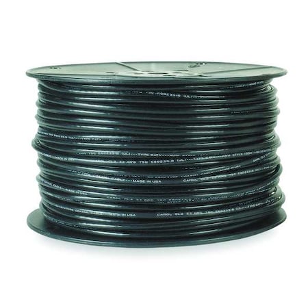 Coaxial Cable,18 AWG,Black,PVC