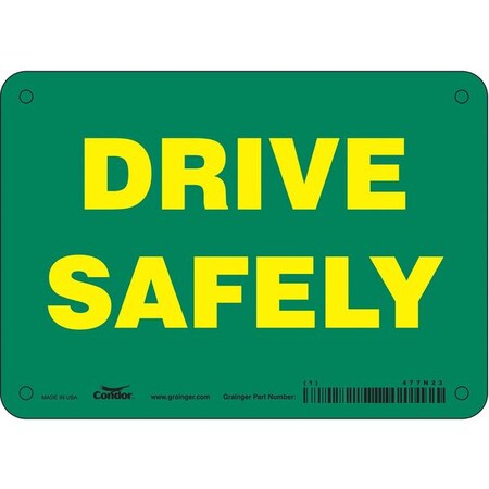 Traffic Sign, 5 in H, 7 in W, Aluminum, Horizontal Rectangle, English, 477N23