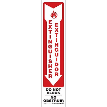 Safety Sign, 18 in Height, 4 in Width, Vinyl, Horizontal Rectangle, English, Spanish