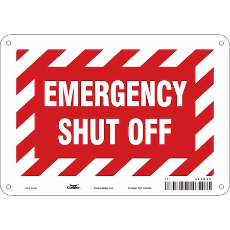 SAFETY SIGN FIRE AND EMERGENCY, 7 in Height, 10 in Width, Aluminum, Vertical Rectangle, English