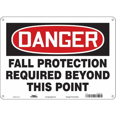 Safety Sign, 10 in Height, 14 in Width, Polyethylene, Horizontal Rectangle, English, 465A27
