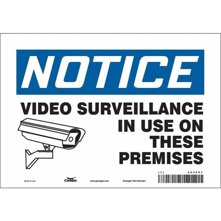 Security Sign, 7 in H, 10 in W, Vinyl, Vertical Rectangle, English, 453P97