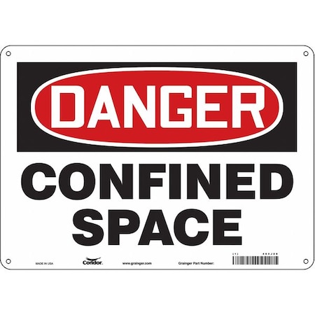 Safety Sign, 10 in Height, 14 in Width, Polyethylene, Horizontal Rectangle, English, 465J26