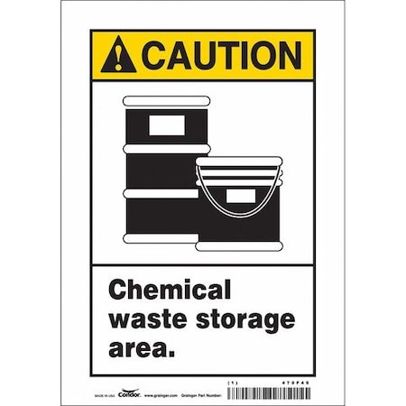 Safety Sign, 10 in Height, 7 in Width, Vinyl, Horizontal Rectangle, English, 470F49