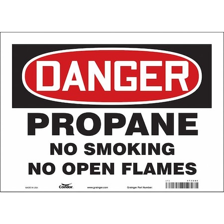 No Smoking Sign, 10" H, 14 in W, Vinyl, Horizontal Rectangle, English, 473U80