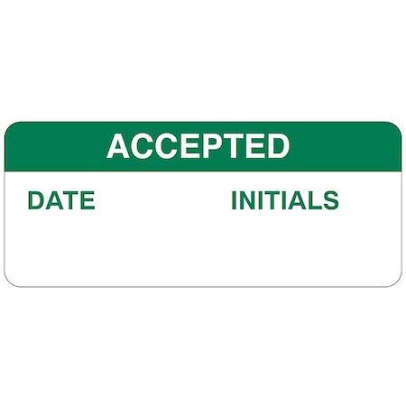 Inspction Lbl, 5/8inHx1-1/2inW, Poly, PK364, 82586