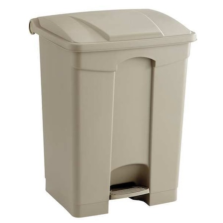 17 gal. Plastic Rectangular Trash Can, Beige