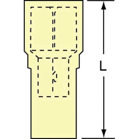 Female Disconnect, Yellow, 12to10AWG, PK500