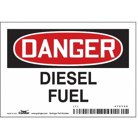 Safety Sign, 3 1/2 in Height, 5 in Width, Vinyl, Horizontal Rectangle, English, 470T99