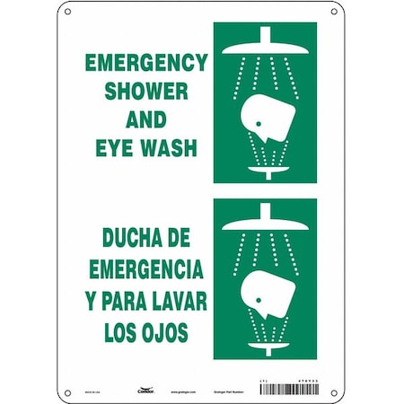 Emergency Shower And Eye Wash/Ducha De Emergencia Y Para Lavar Los Ojos, 10 in W x 14 in H, 470Y33