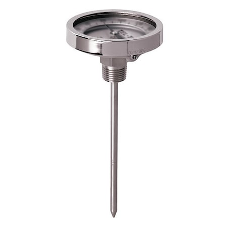 Analog Dial Thermometer,Stem 12" L